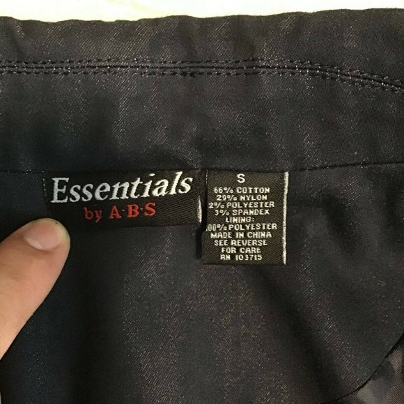 Essentials By ABS Womens One Button Suit Jacket Notch Collar Casual Black Size S - Picture 6 of 8